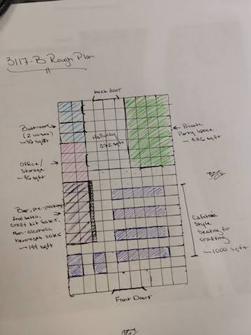 Here's a rough drawing of the layout that my landlord and I settled on while negotiating the lease. 